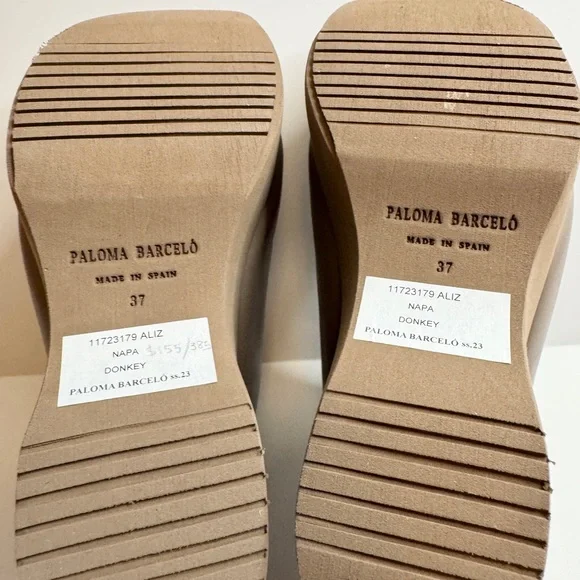 Paloma Barcelo Aliz Women's Tan Wedge Sandals. Size 37 - Picture 9 of 10